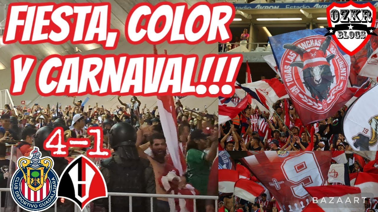 FIESTA Y LOCURA TOTAL EN EL AKRON, LA AFICIÓN Y BARRA DE CHIVAS - CLÁSICO TAPATIO CHIVAS 4-1 ATLAS.