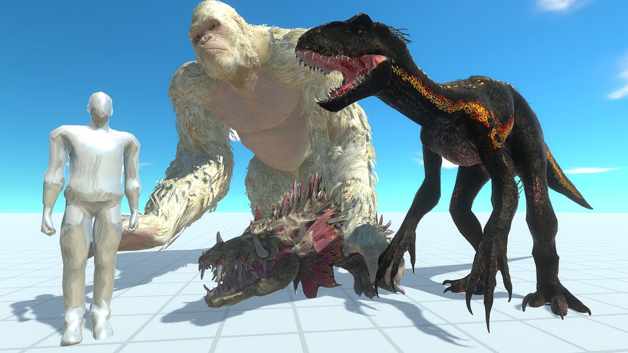 HUMAN VS INDORAPTOR & GEORGE LIZZIE RAMPAGE - Animal Revolt Battle Simulator