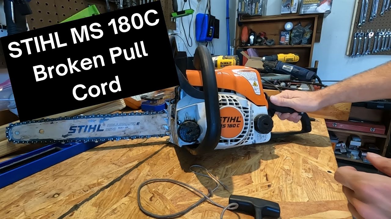 Stihl MS 180c chainsaw pull replacement (Questionable Methods, user accepts risk)