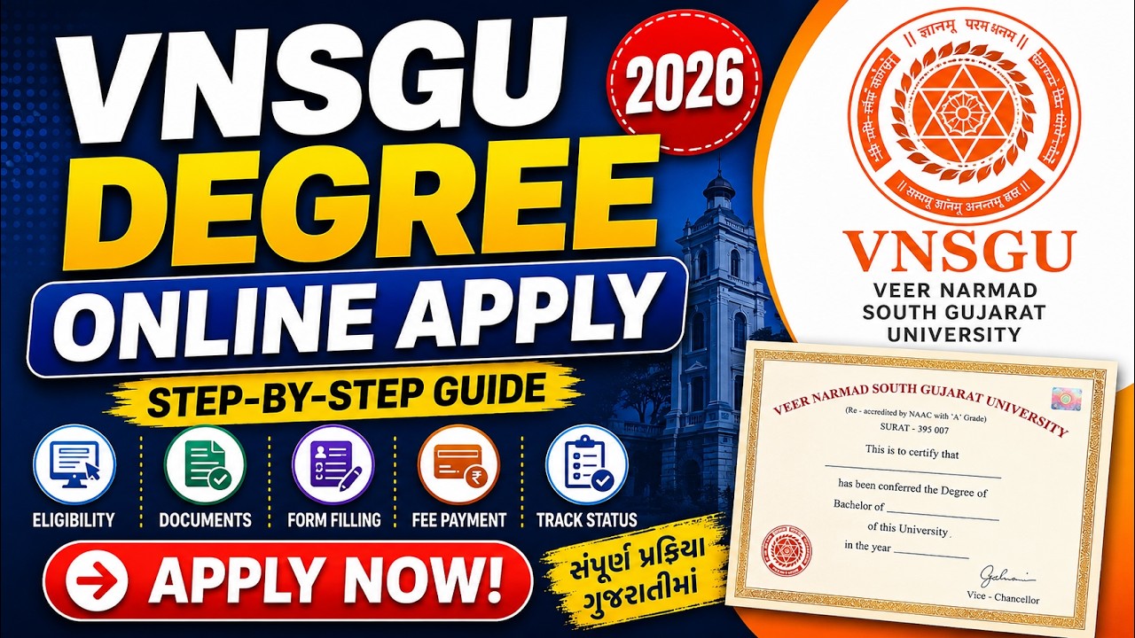 VNSGU Degree Certificate Online Apply 2026 | Step-by-Step Process | Degree કેવી રીતે મેળવવી?