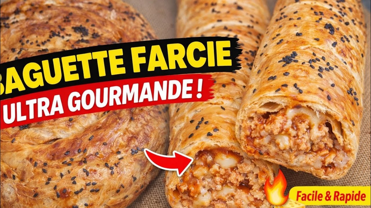 Baguette feuilletée, farcie .
