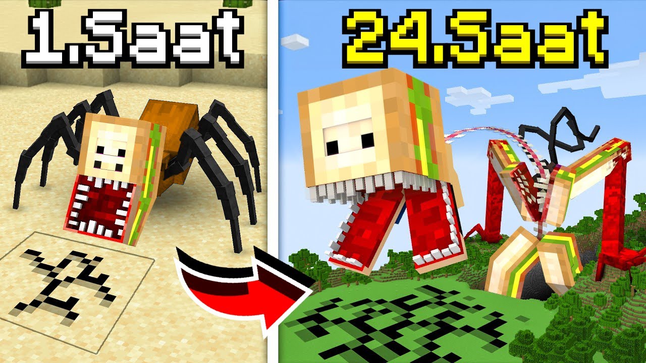 LANETLİ OLARAK 24 SAAT HAYATTA KALDIM! - Minecraft