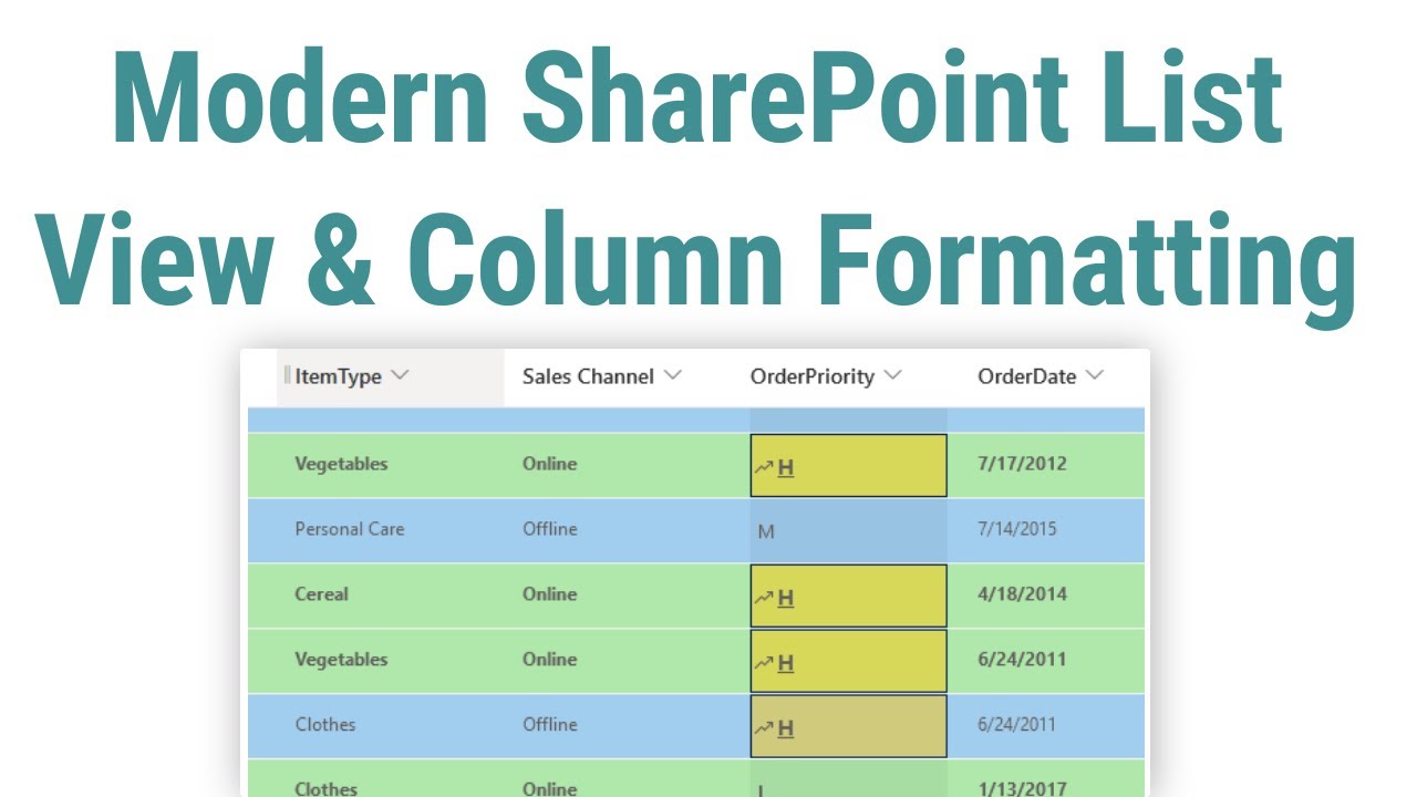 SharePoint List View and Column Formatting using OOTB Feature | SharePoint List Formatting.