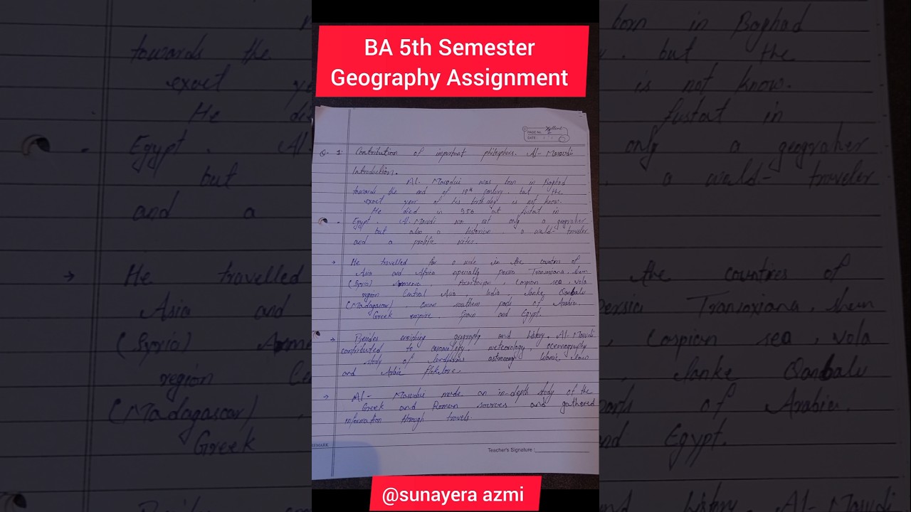 Geography Assignment || BA 5th Semester Geography Assignment #geographypractical