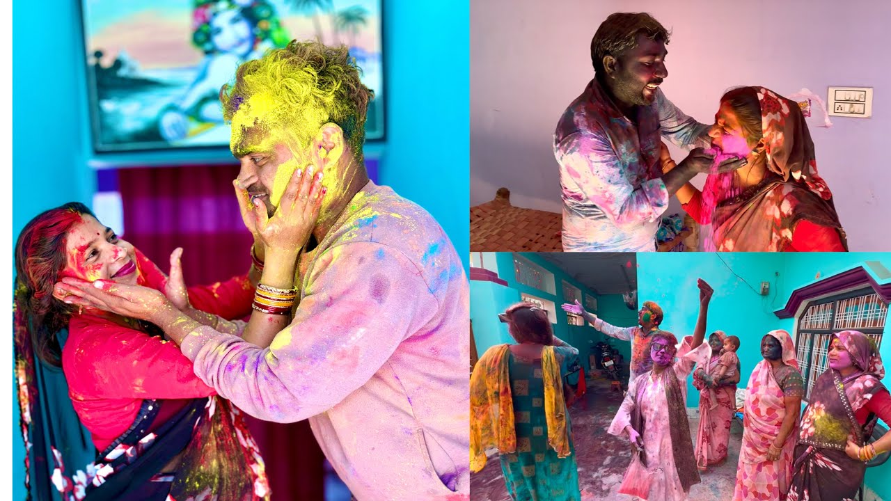 (Holi special vlog)🥁शादी के बाद पहली बार ननद💃नन्दोई के साथ खेली ऐसी होली🤷‍♀️किसी को नहीं छोड़ा#holi