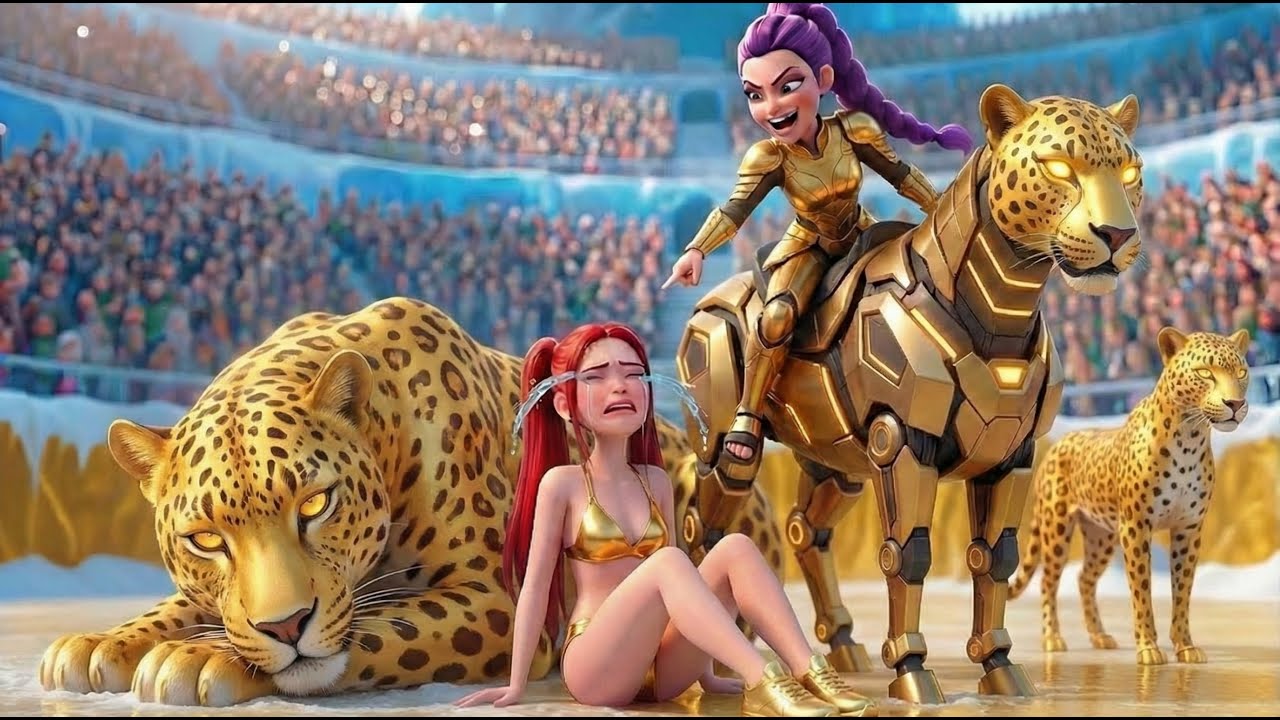 Mira and Rumi are champions in leopard print racing. KPOP Demon Hunters