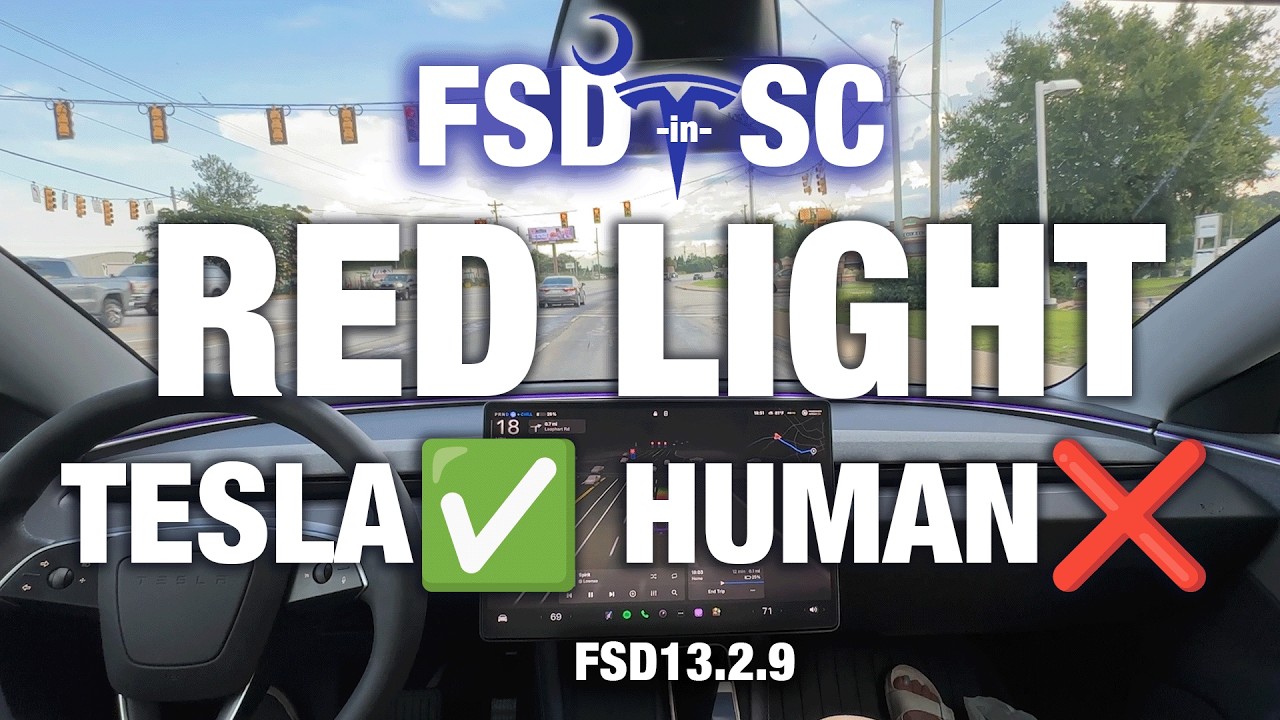Tesla FSD Stops at Red While Humans Run It | Real-World Safety Contrast | 13.2.9 (Supervised)