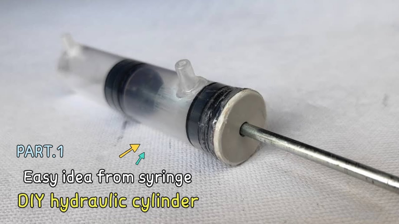 P1.How to make hydraulic cylinder at home | How to make hydraulic cylinder from syringe.