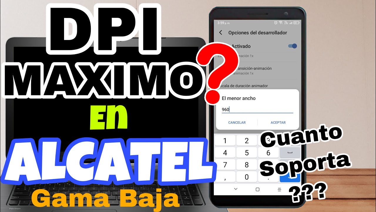 Cuanto DPI aguantan los Alcatel de Gama Baja HANDCAM&iquest;Celulares Alcatel soportan 960 DPI?😱se formatio