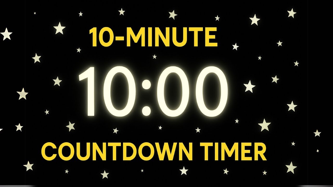 10-Minute Countdown Timer ⏱️ | Glowing Shooting Stars ✨🌌 | Relaxing Visual Focus Timer