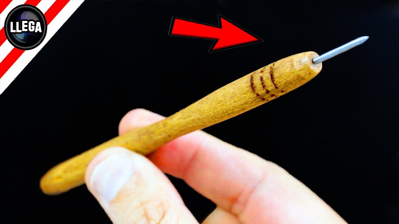 CON UN TROZO DE MADERA Y UN CLAVO, HAGO ESTE PUNZÓN ARTESANAL !!!
