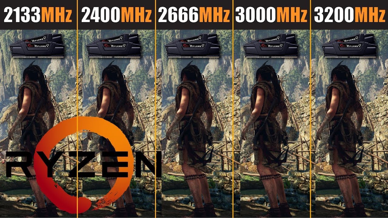 Ryzen vs RAM 2133 vs 2400 vs 2666 vs 3000 vs 3200MHz