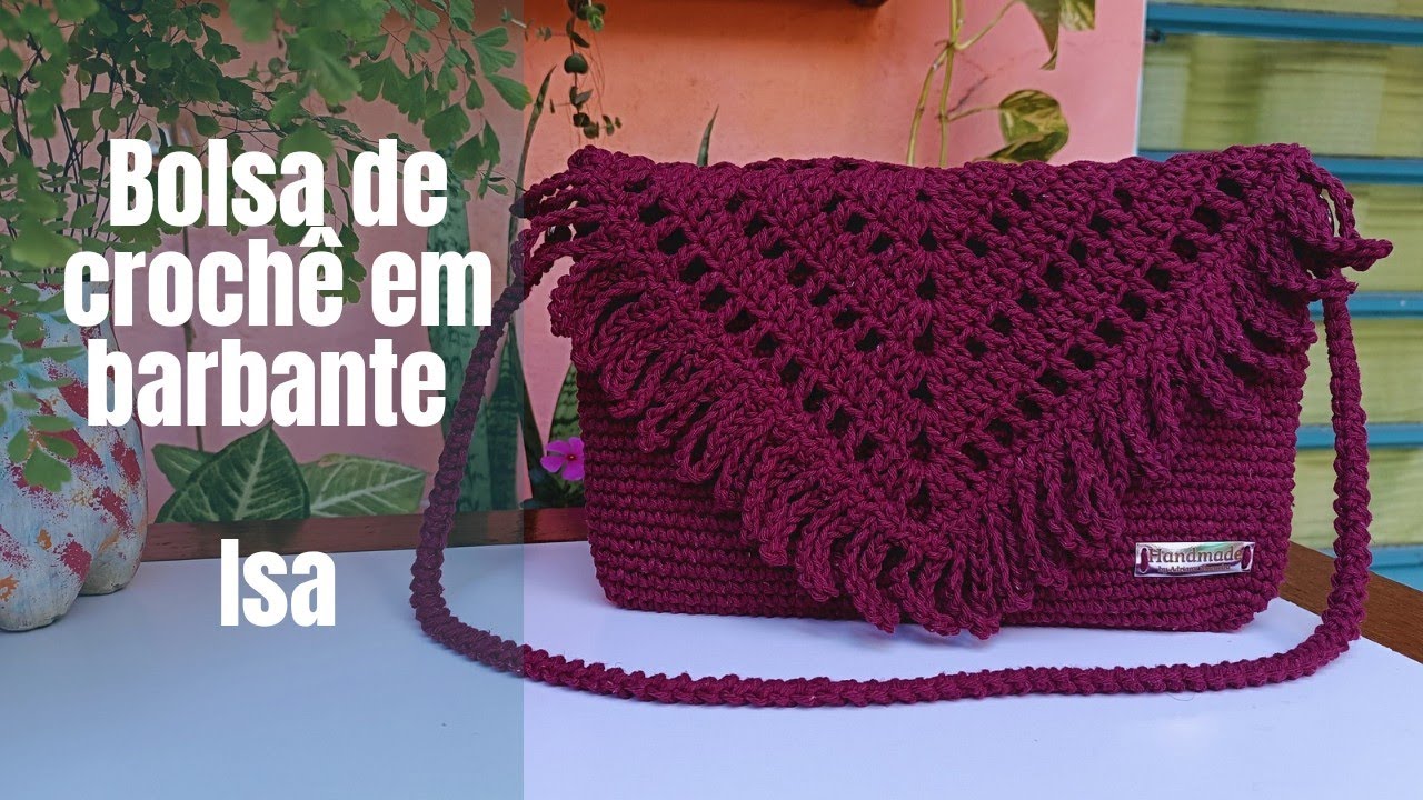 Bolsa de croche Isa em barbante passo a passo