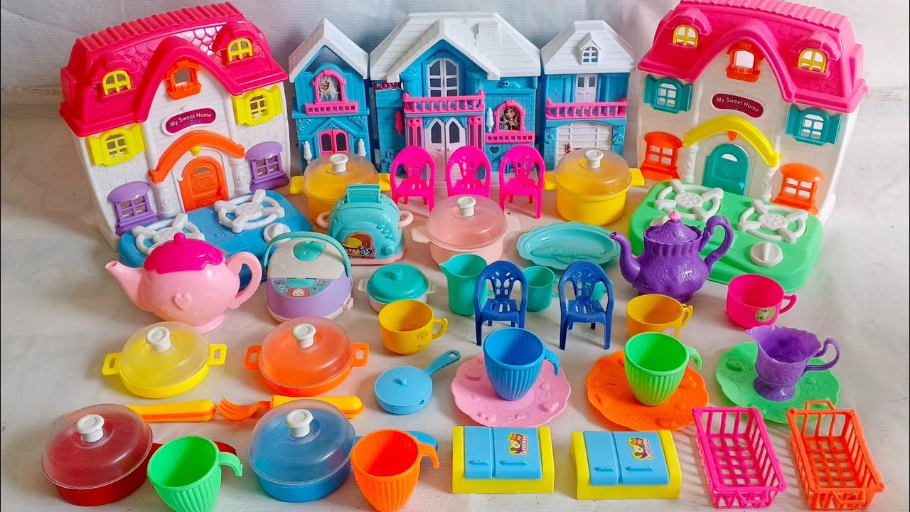 4 Minutes Satisfying with Unboxing Barbie Princess Fancy Wardrobe & Kitchen Toy Set Review | ASMR