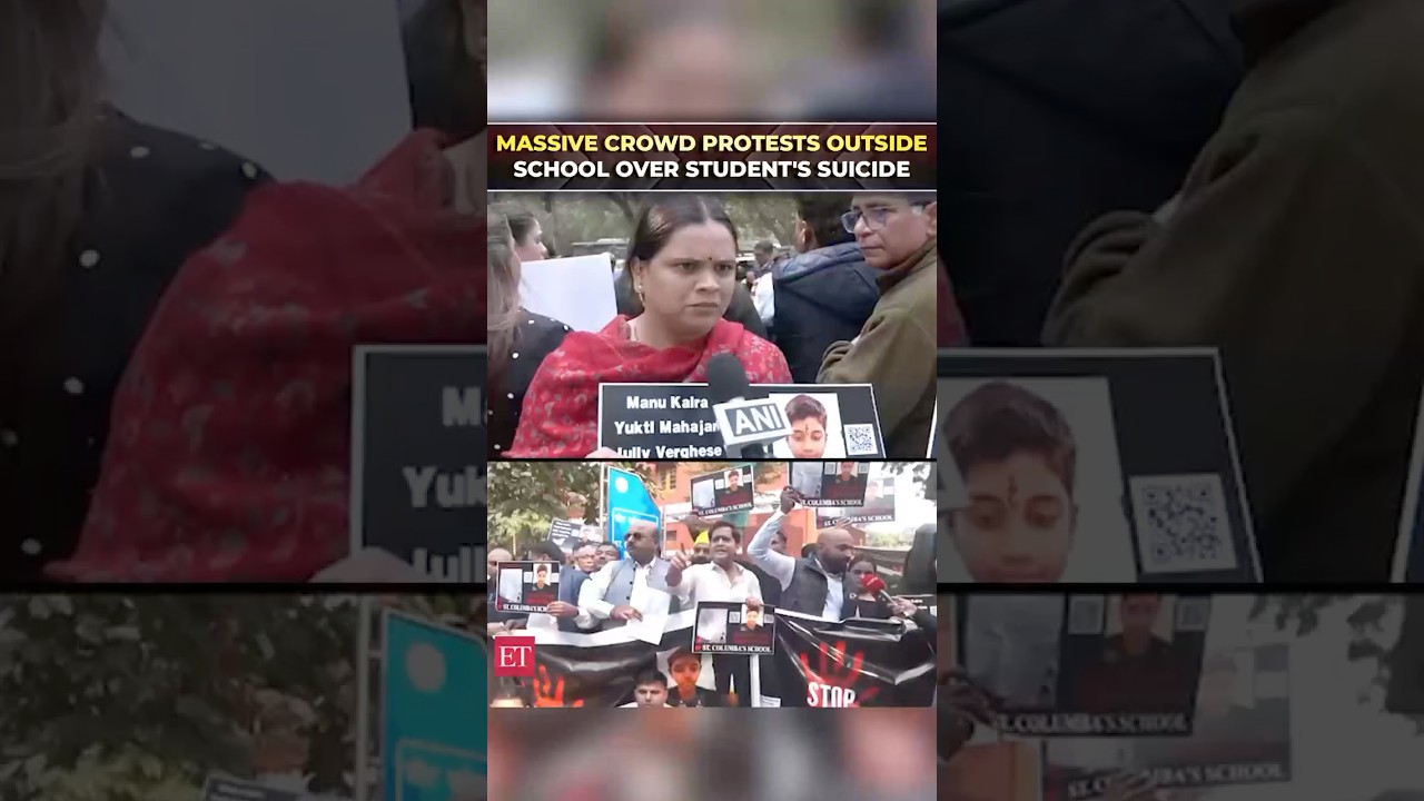 Massive crowd protests outside St Columba's school over 16-year old student’s suicide