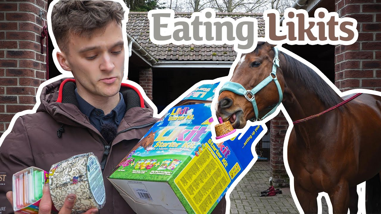 Eating LIKIT HORSE TREATS with my horse