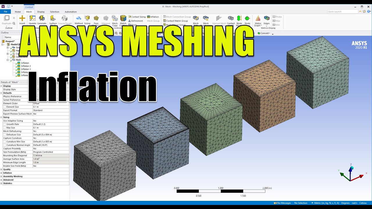 ✅ Ansys Meshing Tutorial 09 - Inflation Mesh