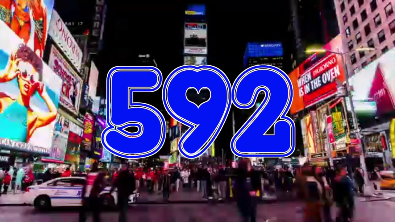 Colorful Numbers 1 to 1000 in Times Square