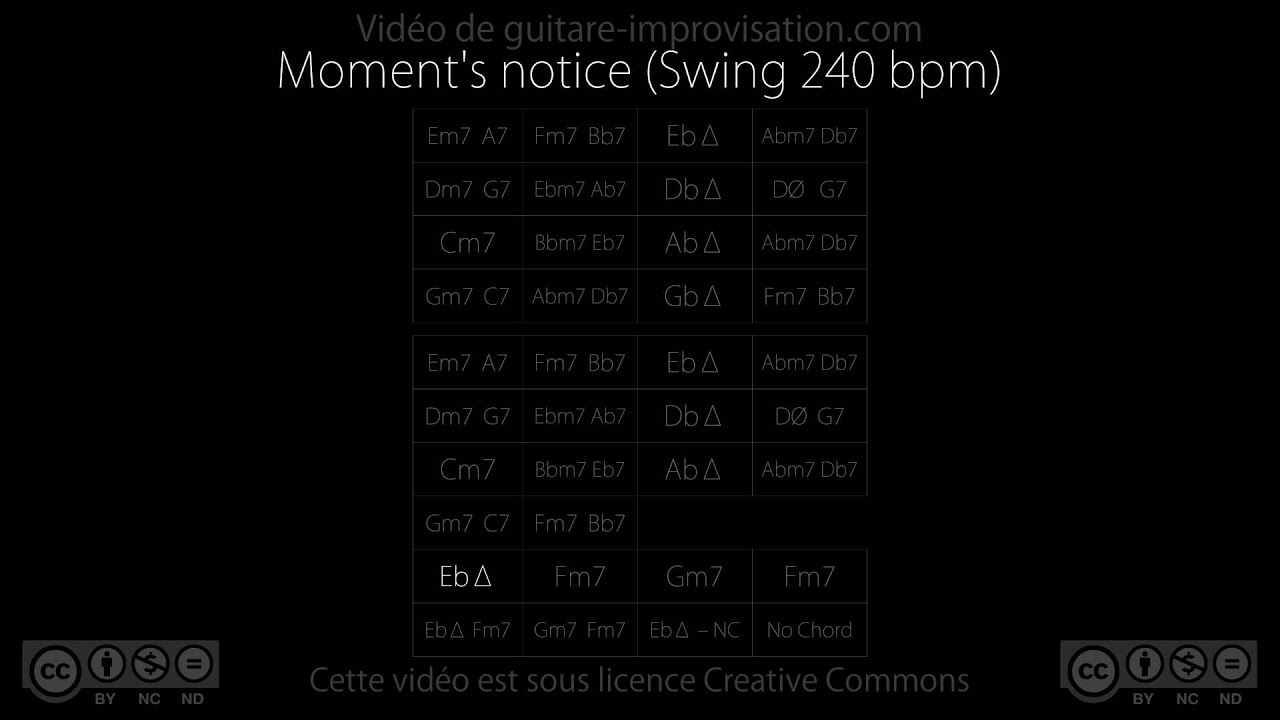 Moment's notice  : Backing Track (swing 240 bpm)