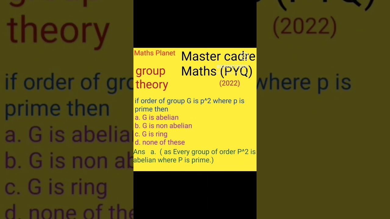 # Master cadre Maths group theory Previous year questions #2023 # trending @ maths Planet