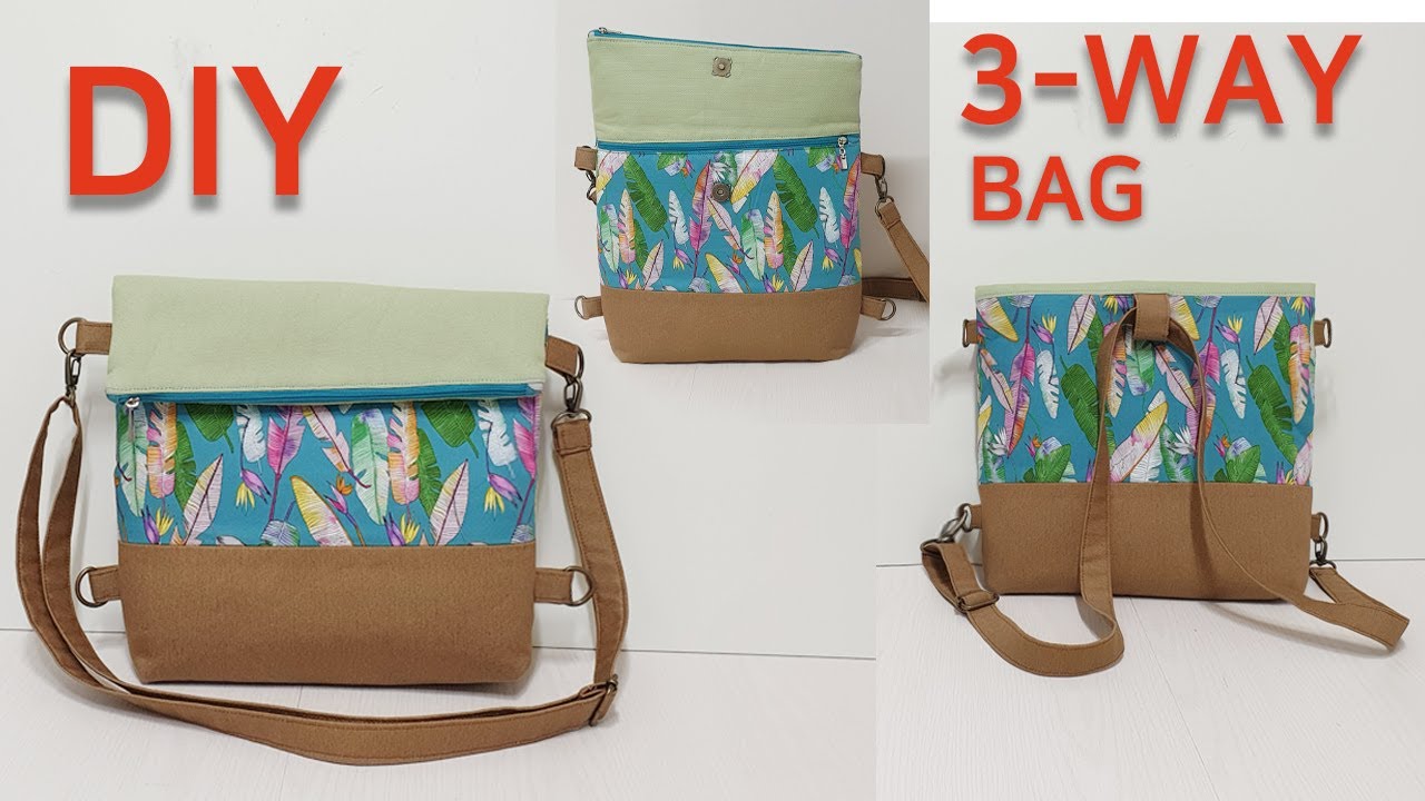 DIY Foldover 3-way bag/Foldover  bag tutorial/백팩&크로스바디백/가방만들기[jsdaily]