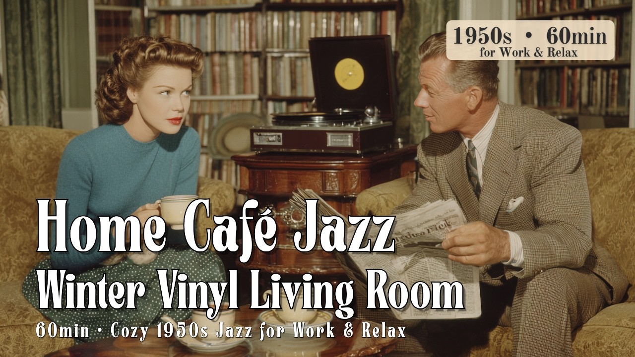 Home Café Vinyl Jazz – Evening Records at Home | 60min • 1950s Jazz for Reading & Work