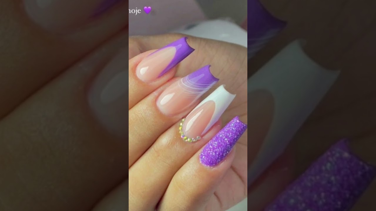 ideias de unhas roxas / inspira&ccedil;&otilde;es de unhas 💜 #unhas #unha #unhasdecoradas #ideiasdeunhas #shorts