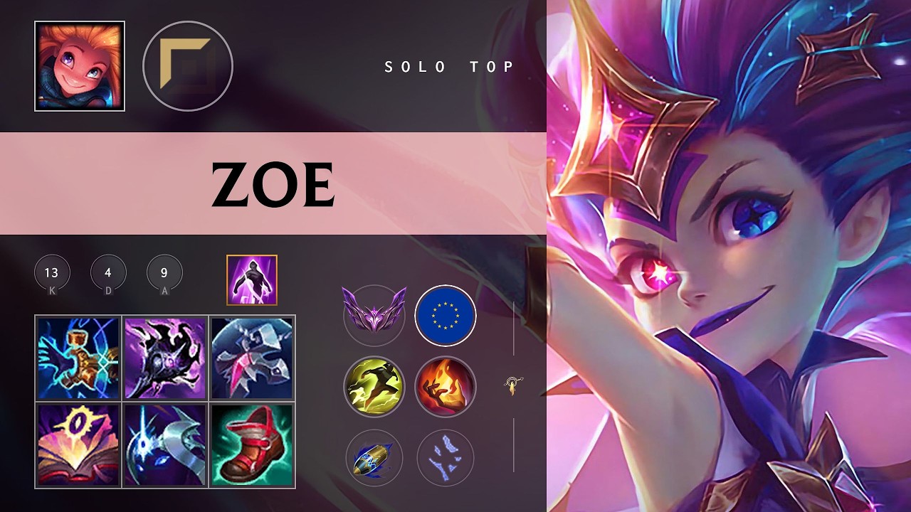 Zoe Top vs Pantheon - EUW Master Patch 26.09