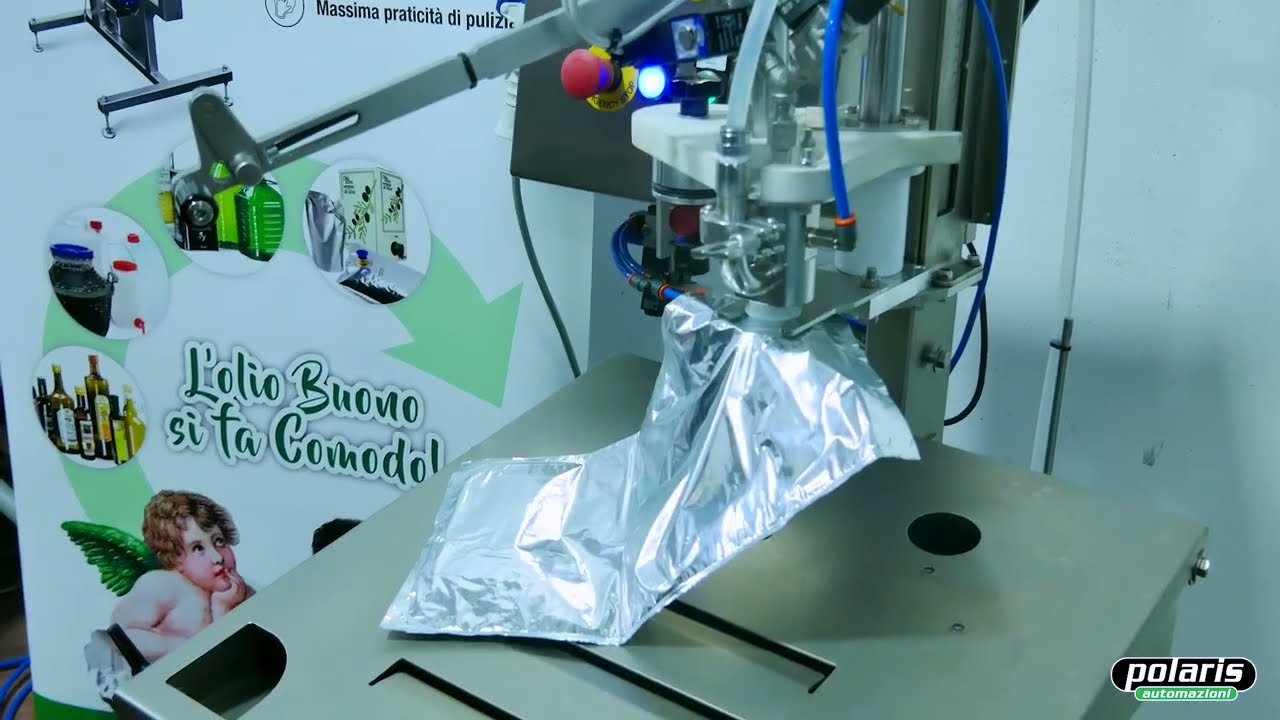 EN Bag In Box semiautomatic bottling line - IT Sistema di riempimento semiautomatico per Bag In Box