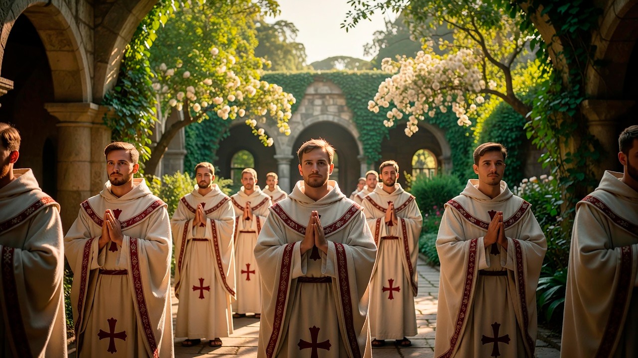 Gregorian Chant in Monastery Garden  Catholic Latin Prayer for Peace & Meditation