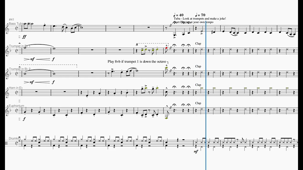 The Bare Necessities (Tuba Solo), Brass Quintet and Percussion, Terry Gilkyson, arr. Harmer Borstall