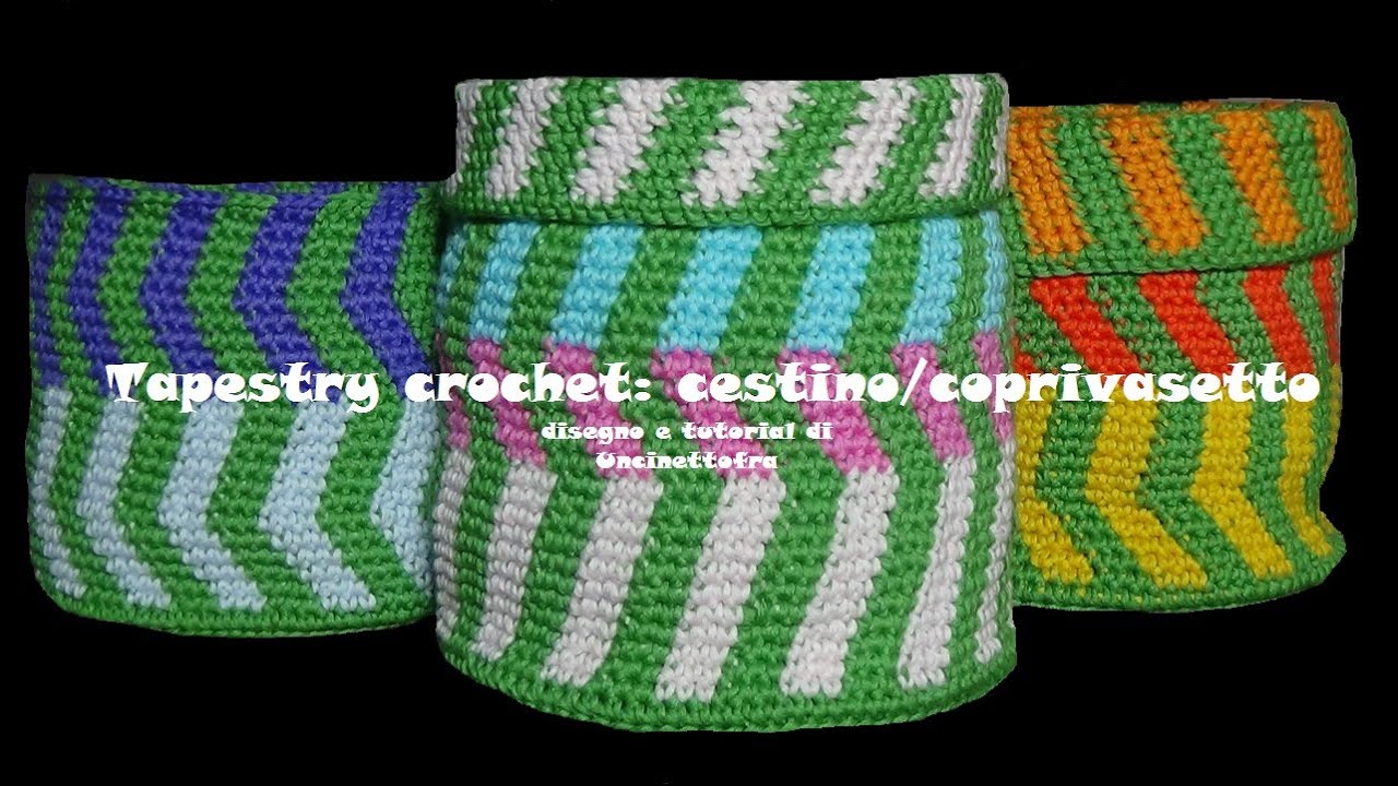 tapestry crochet: cestino/coprivasetto all'uncinetto