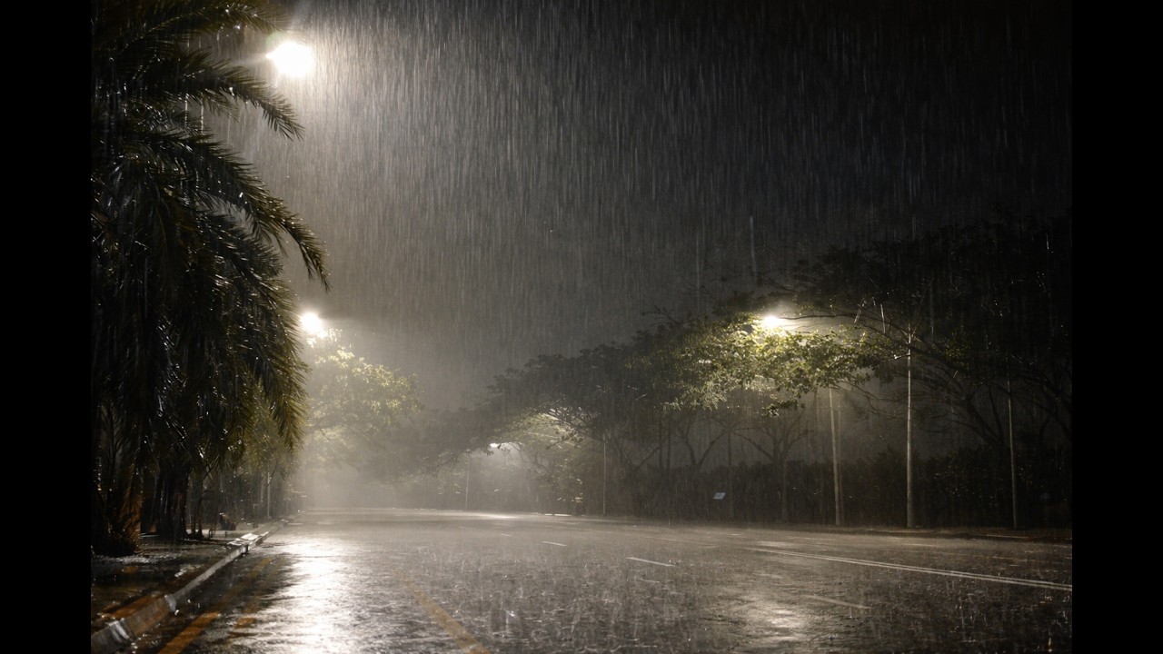 Som de Chuva Forte na Noite (8 HORAS) | Perfeito para Dormir Rápido e Relaxar