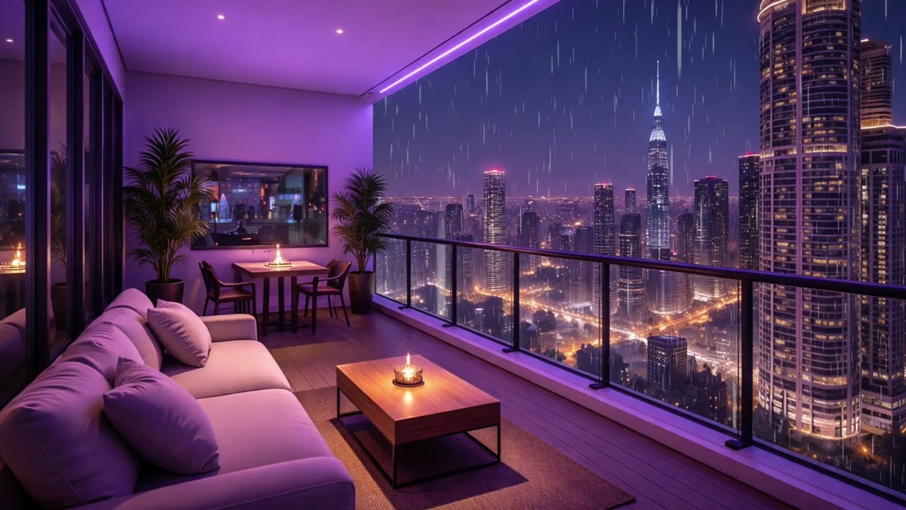 Night Balcony Lofi 🌙 Chill Beats for Late Night Thoughts ☔ Relaxing Lofi Hip Hop Playlist