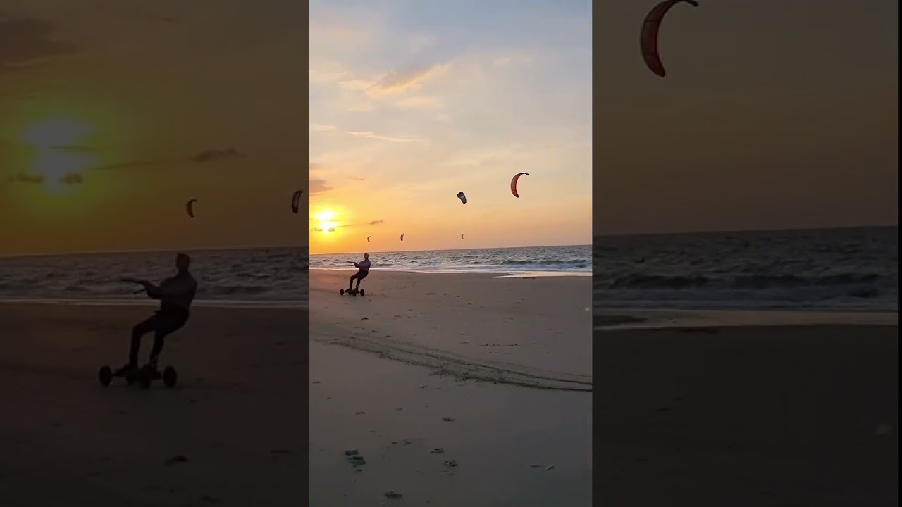 Kiteboarden met mountainboard langs de kust van Nederland 