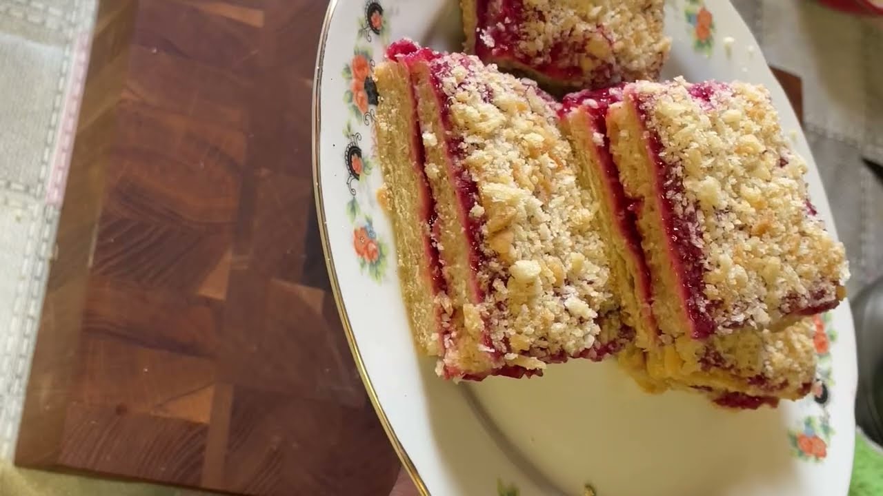 Песочные полоски с малиновым джемом к чаю!