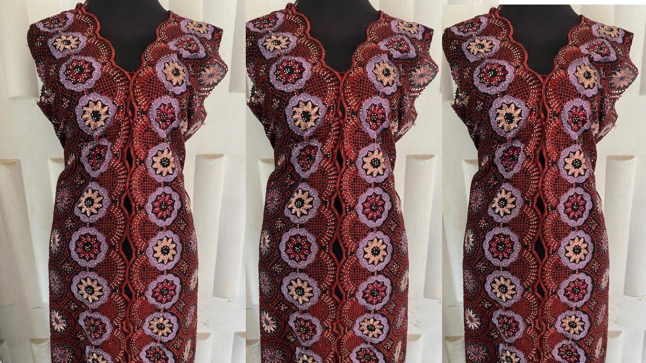 HOW TO CUT AND SEW THIS TRENDY GOWN WITH SELVAGE END IN THE MIDDLE