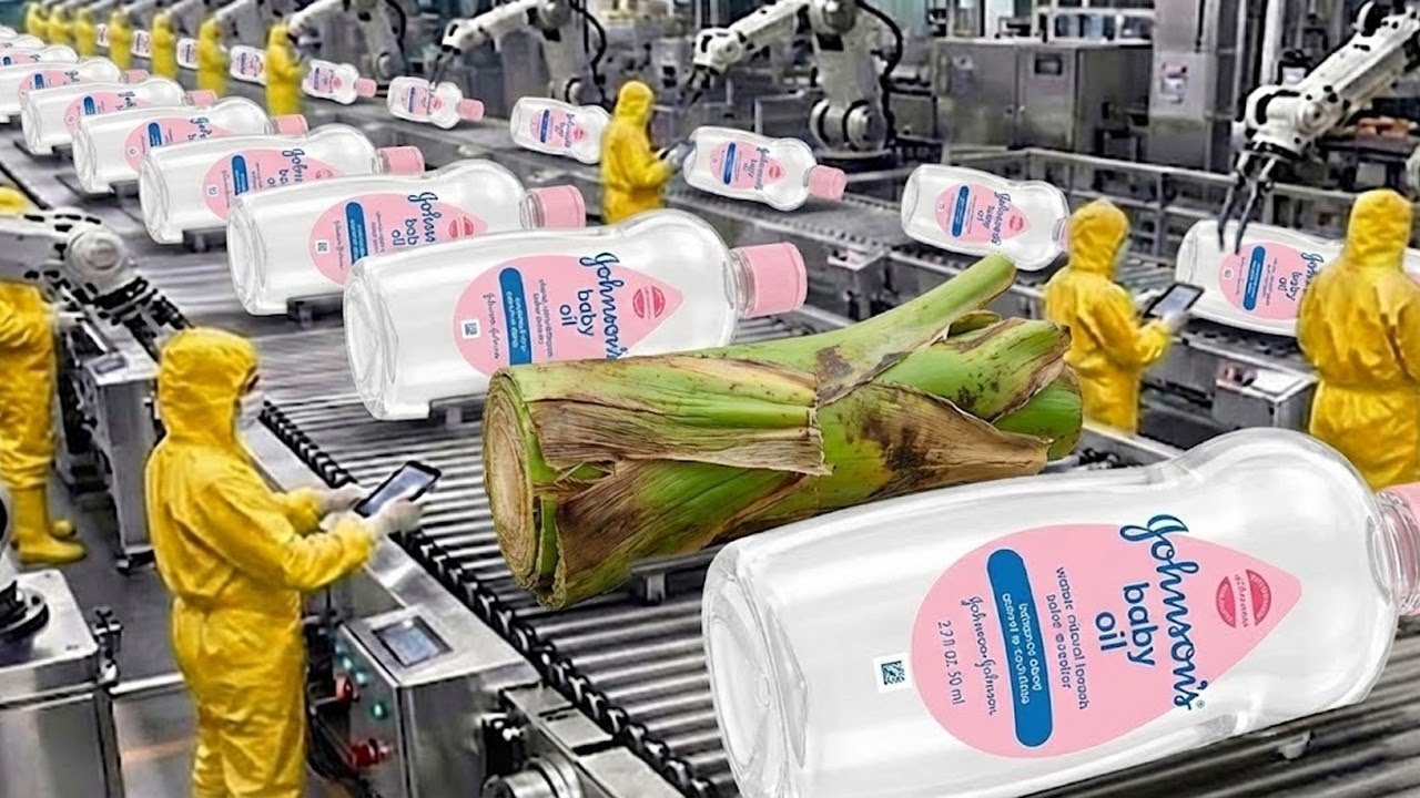 How Baby Oil is Made: How Johnson's Baby Oil is made From Banana Stem in Factory (Full Process)