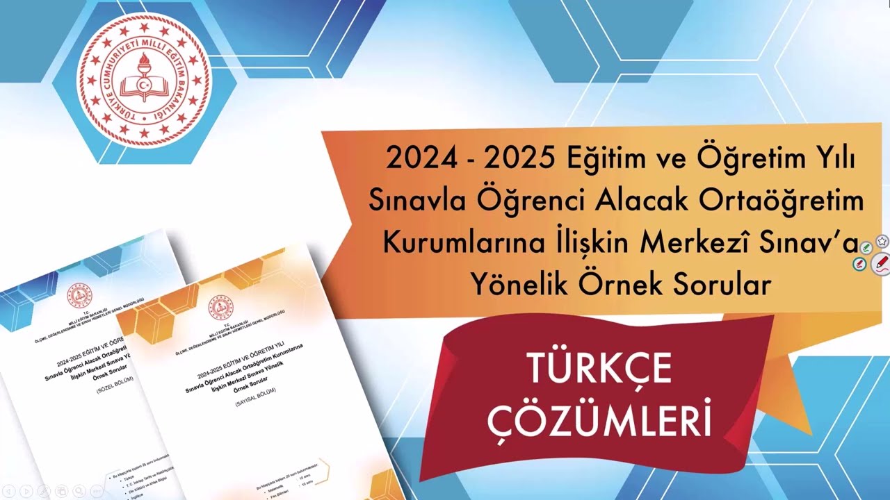 Merkezî Sınav'a Yönelik Nisan Ayı. (2025) Örnek Soruları Çözümleri - SÖZEL BÖLÜM