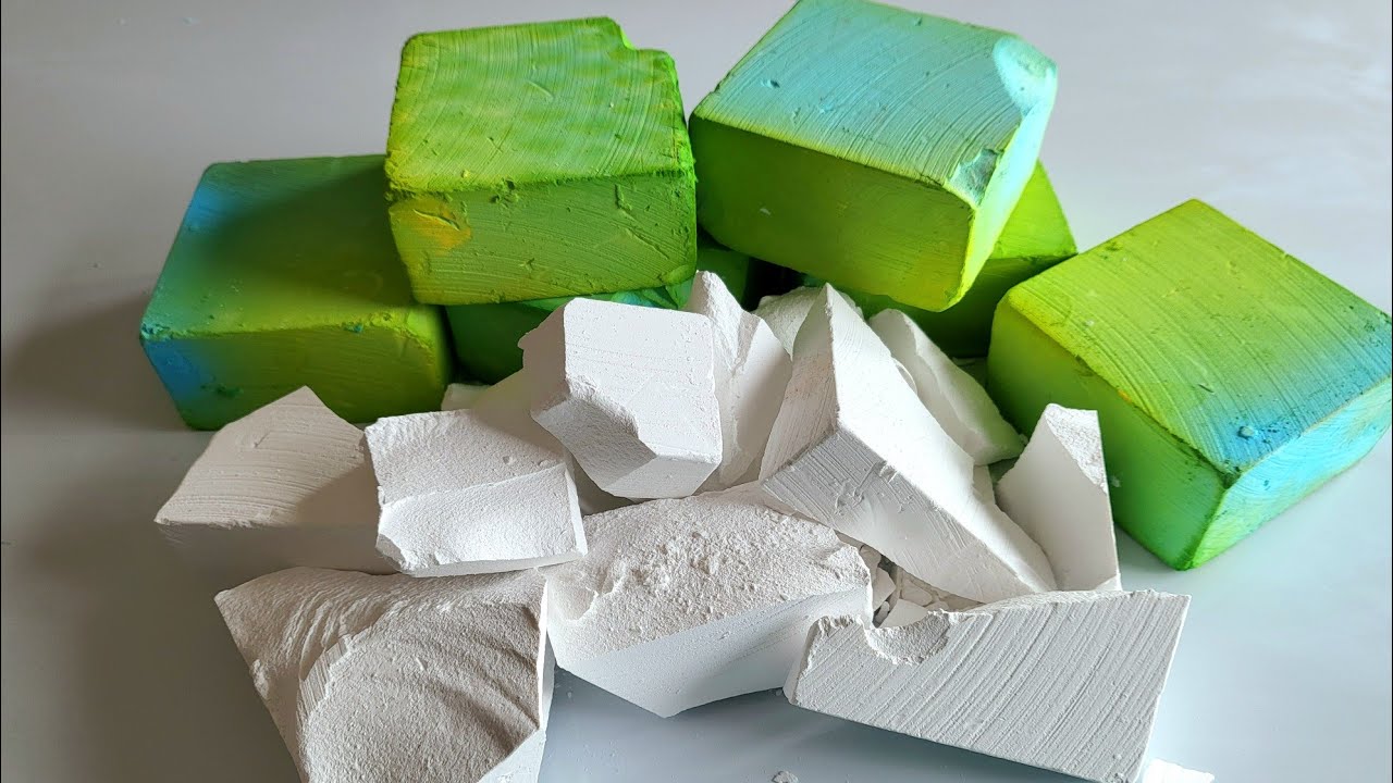 Dyed DeKompress Gym Chalk Crush w PJ Chunks ♡ ASMR ♡ Oddly Satisfying