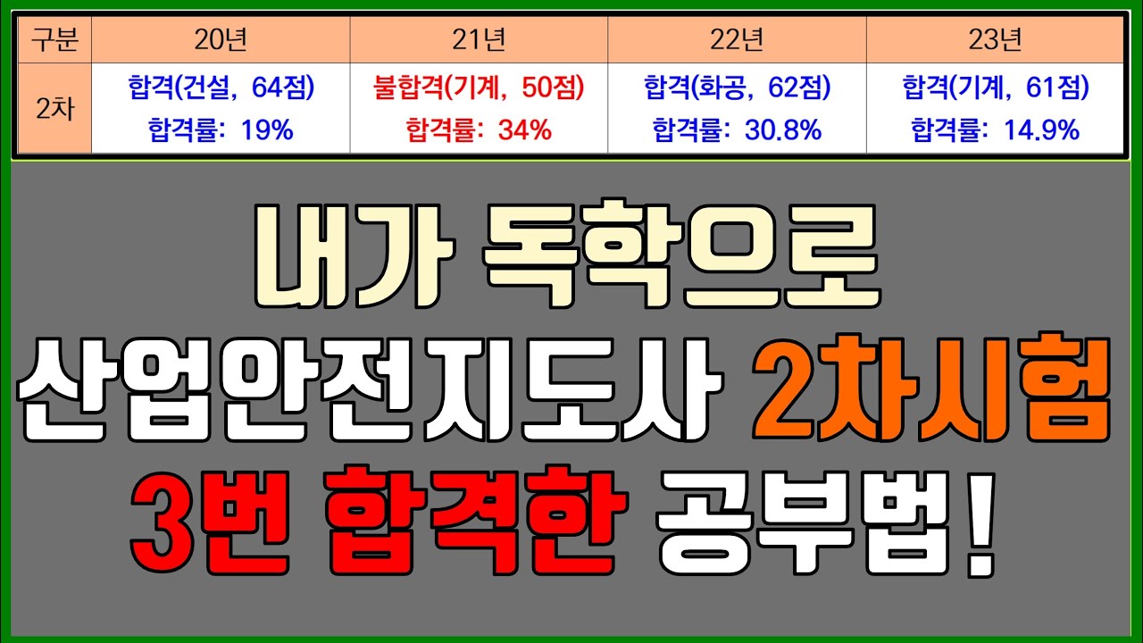 산업안전지도사 2차시험 3번 합격한 공부법!