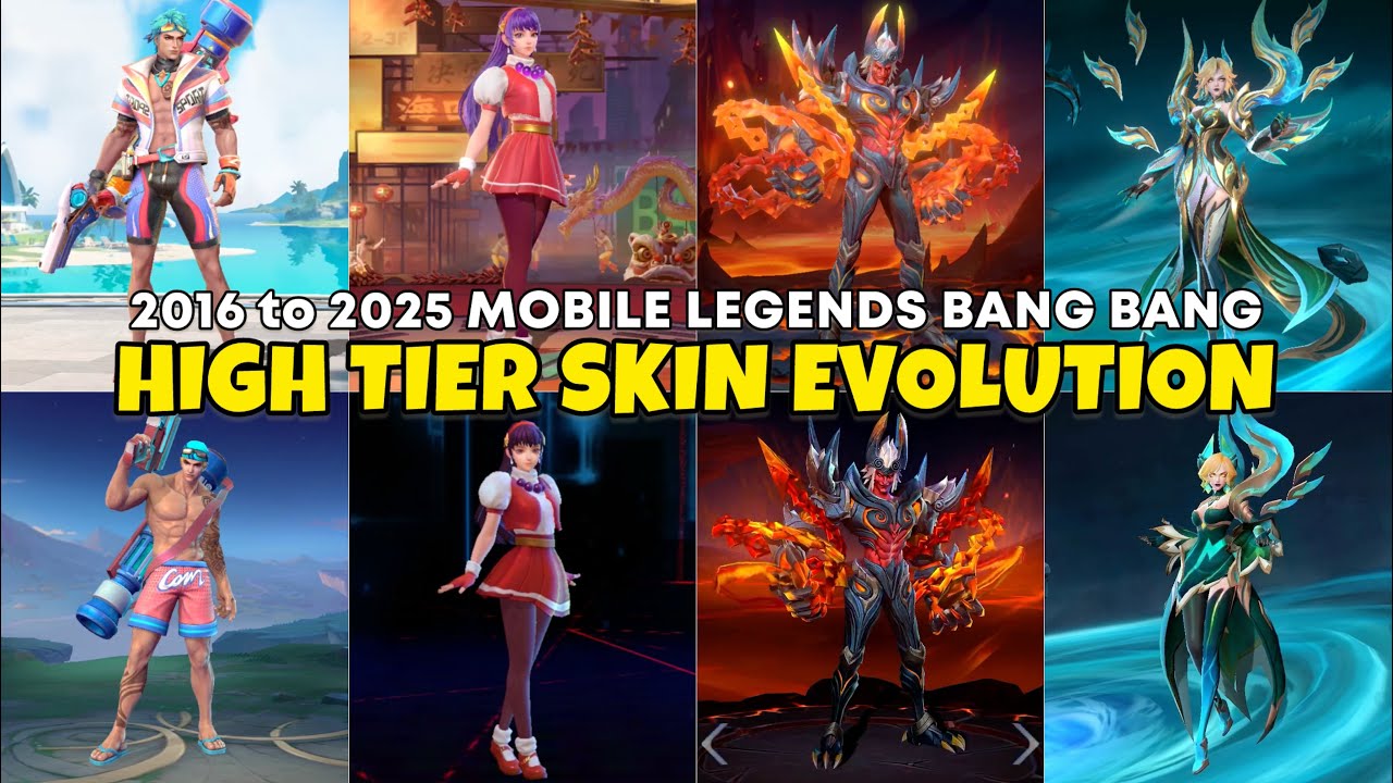 HIGH TIER SKIN EVOLUTION Mobile Legends Bang Bang Since 2016 until Latest 2025 Ultra HD