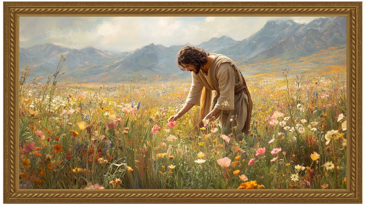 The Good Shepherd in the Wildflowers | Peaceful Christian Art for Samsung Frame TV (2 Hours)