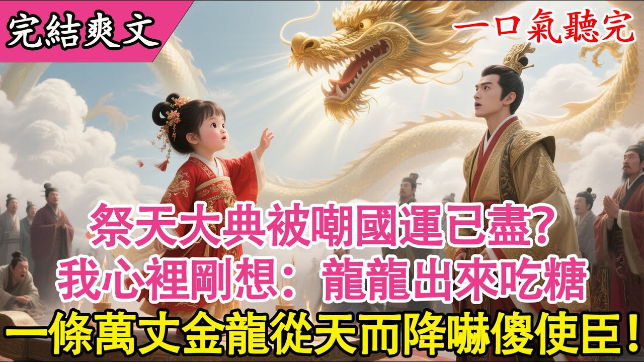 完結小說】祭天大典被嘲國運已盡？我心裡剛想：【龍龍出來吃糖】，一條萬丈金龍從天而降嚇傻使臣！#祭天大典#召喚神龍#國運#祥瑞#打臉敵國#心聲#讀心術