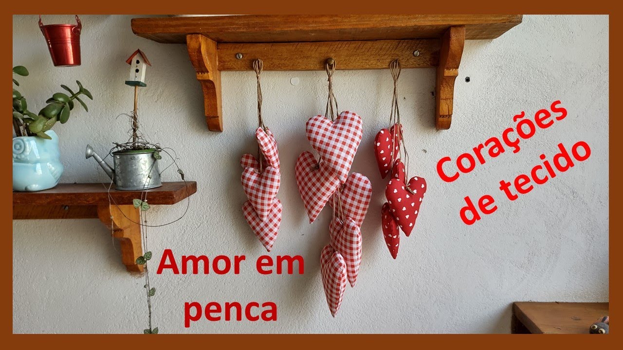 Penca de corações de tecido