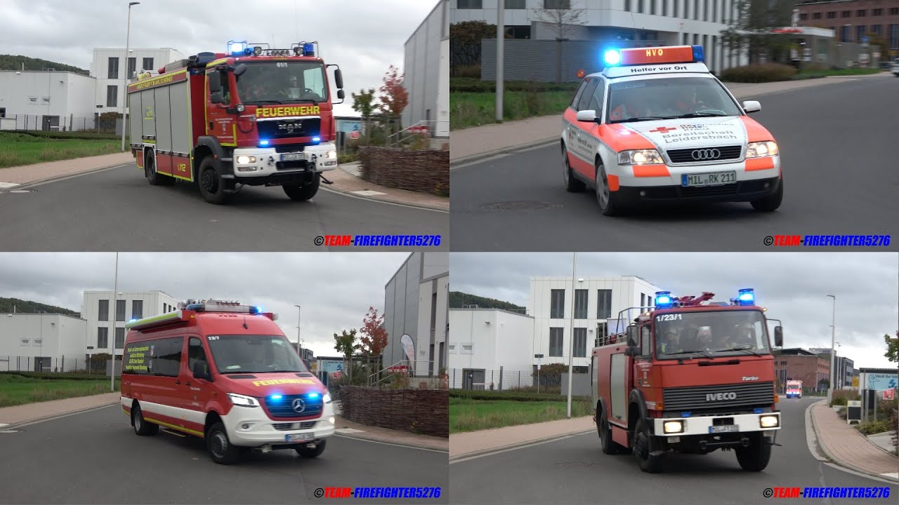 [THL 5, VU Bus gegen PKW - zahlreiche Verletzte] Großübung von Feuerwehr und BRK in Wörth am Main