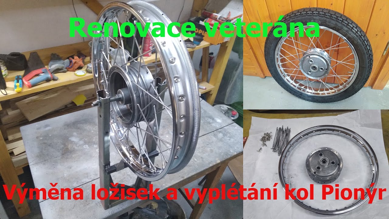 Renovace veterána: Výměna ložisek, vyplétání kol, centrování kol a nazouvání kol Jawa50 05 20 21 23