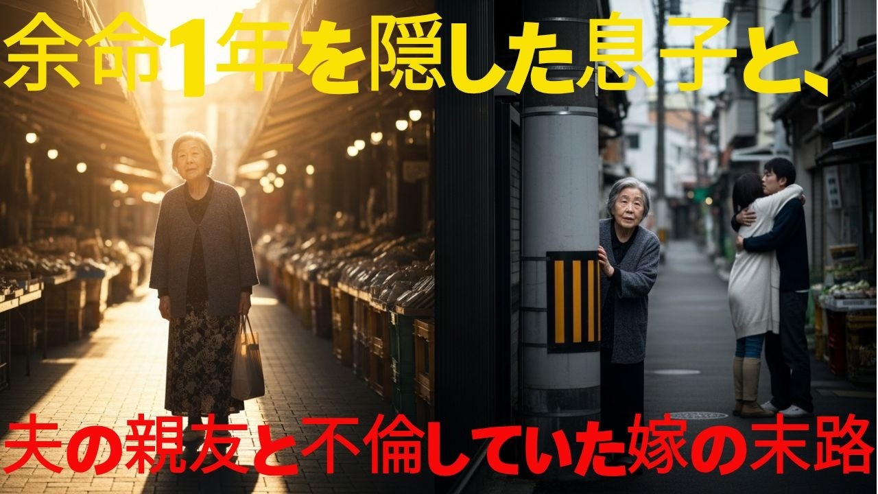 【市場の帰り道、嫁の不倫現場を目撃した私が下した決断】