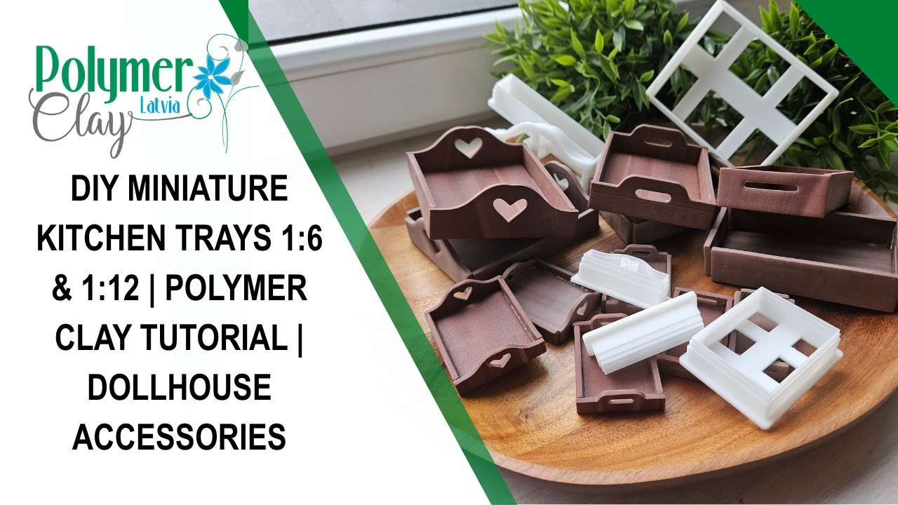 DIY Miniature Kitchen Trays 1:6 & 1:12 | Polymer Clay Tutorial | Dollhouse Accessories