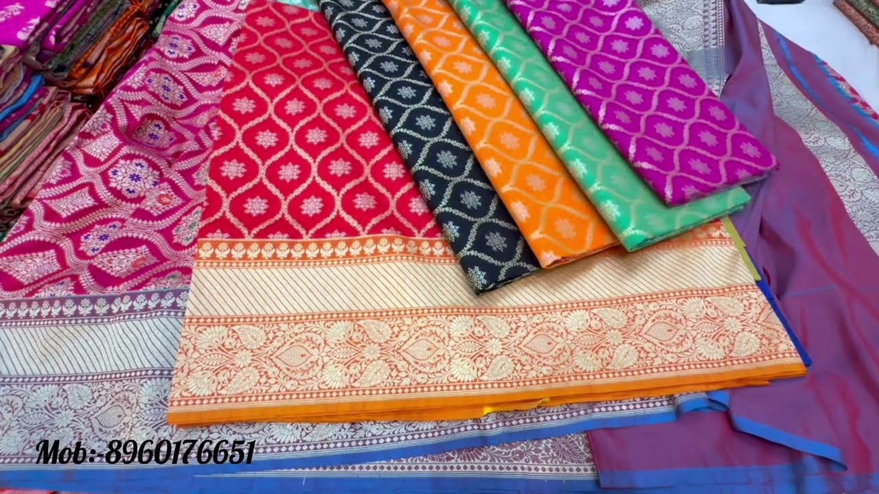 Banarasi Semi Katan Silk Sarees Factory Outlet 🤩🤩#shorts #saree #shortvideo #onlineshopping #shorts 
